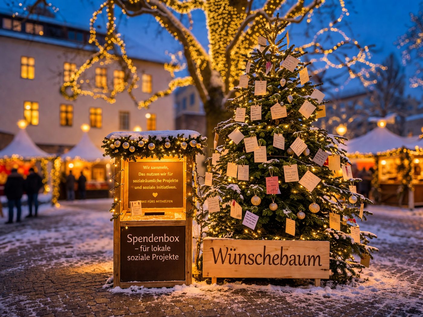 Wünschebaum mit Spendenbox